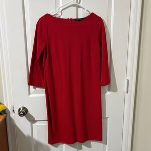 White House Black Market Vibrant Red Long Sleeve Dress